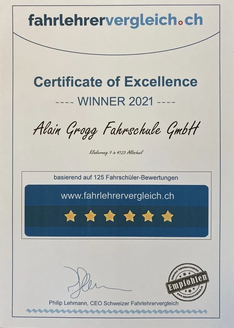 Certificate of Excellence, Winner 2021